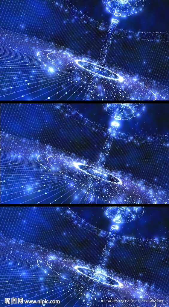 蓝色科技粒子飞升空间特效背景