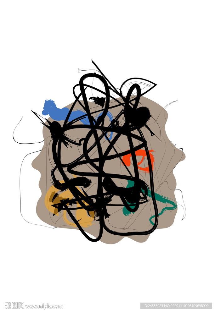 欧美色块抽象画