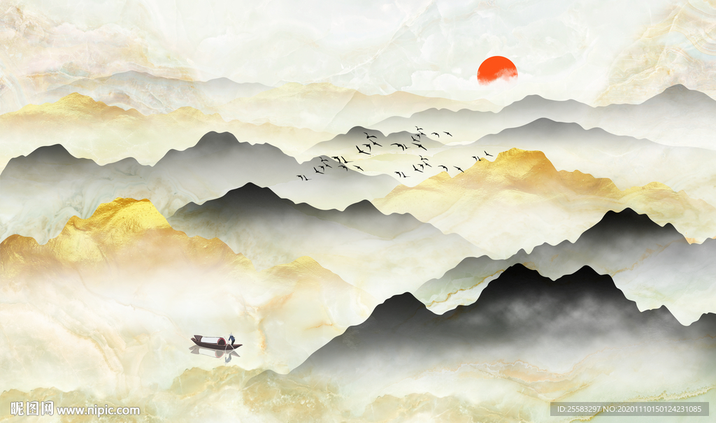大理石山水