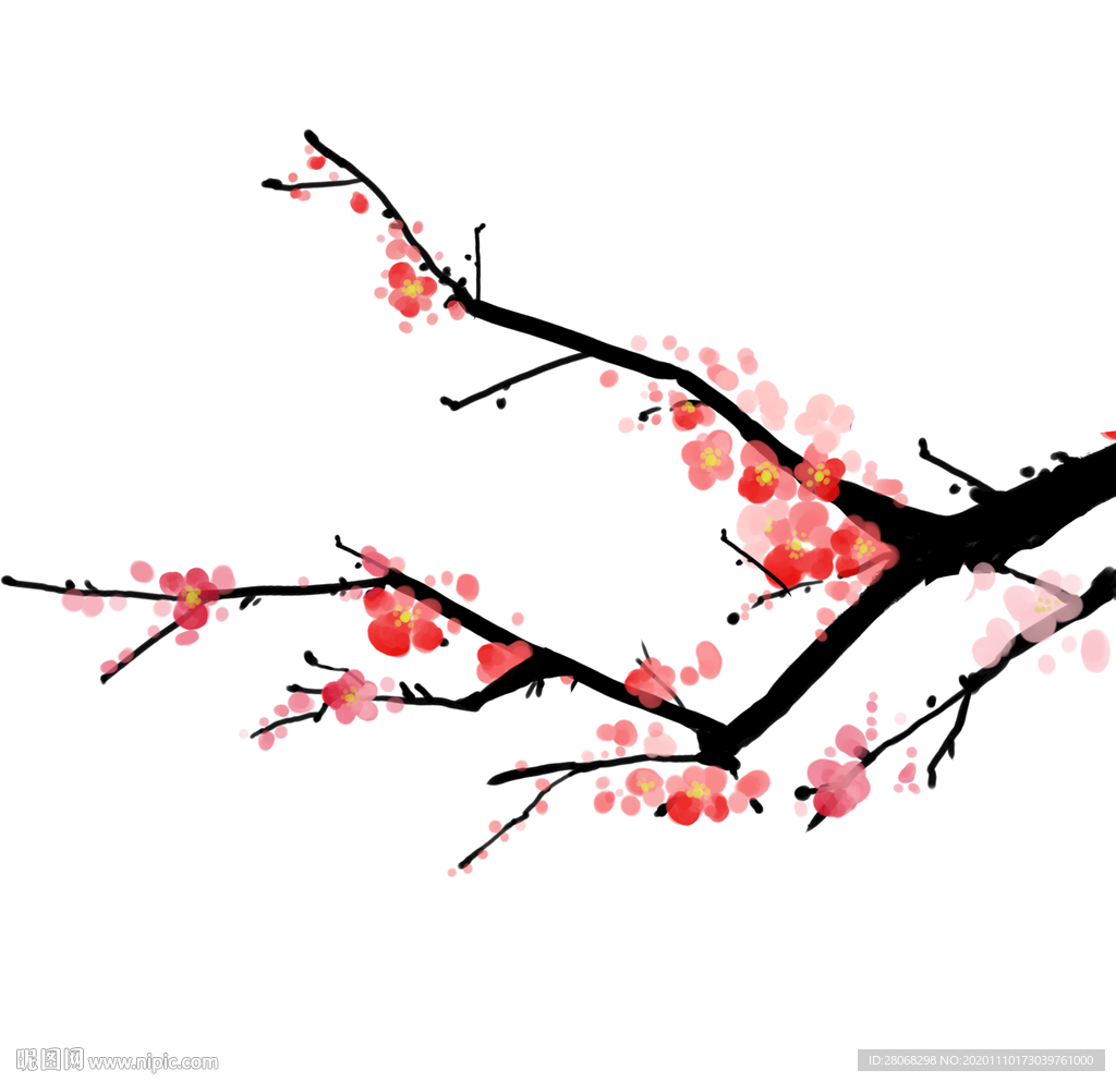 水墨梅花元素