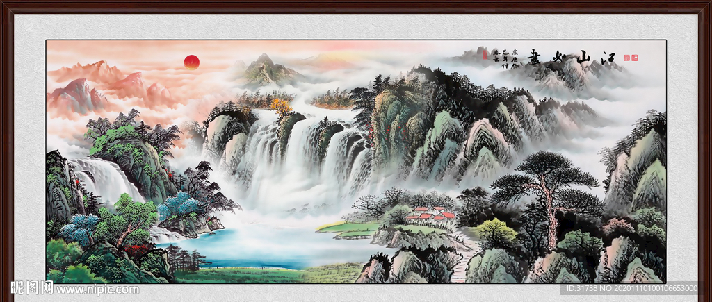 山水画水墨山水画意境山水画