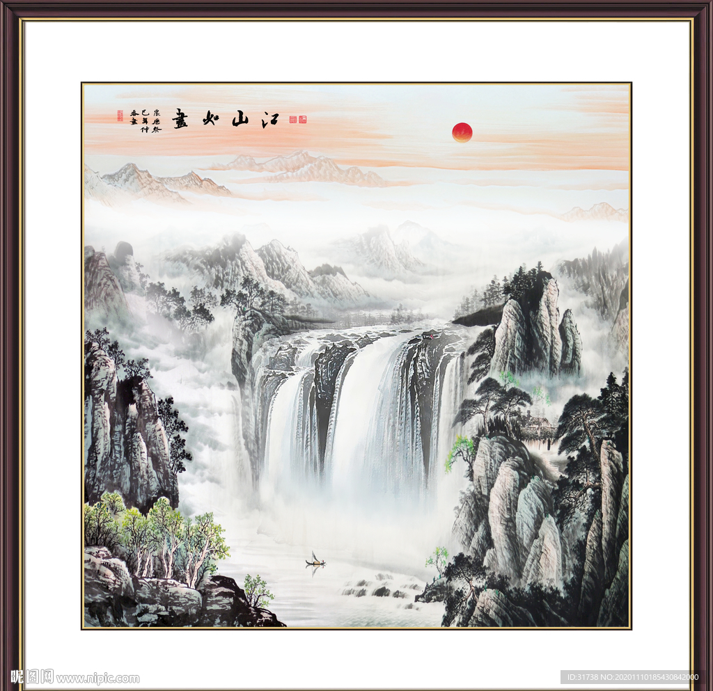 山水画水墨山水画意境山水画