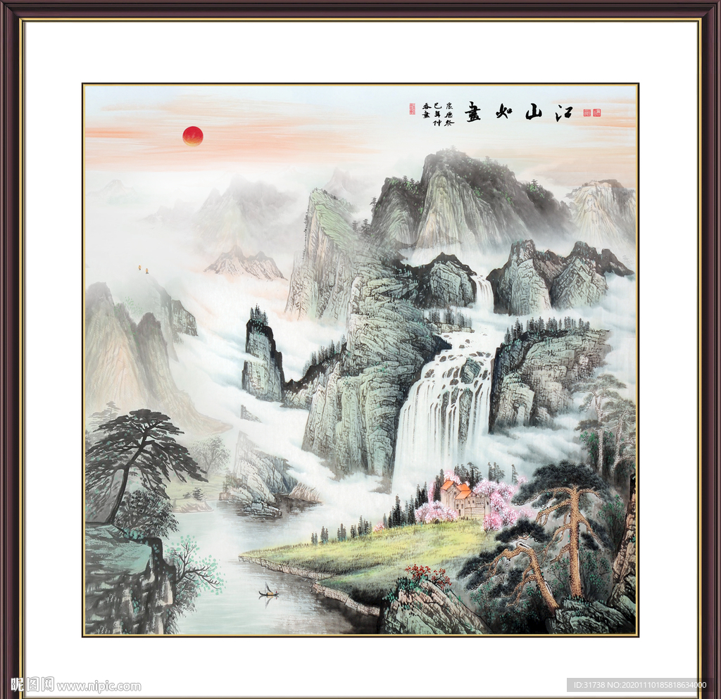 山水画水墨山水画意境山水画