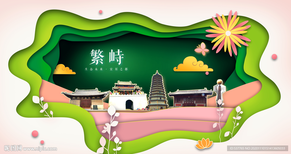 繁峙绿色生态宜居自然城市海报