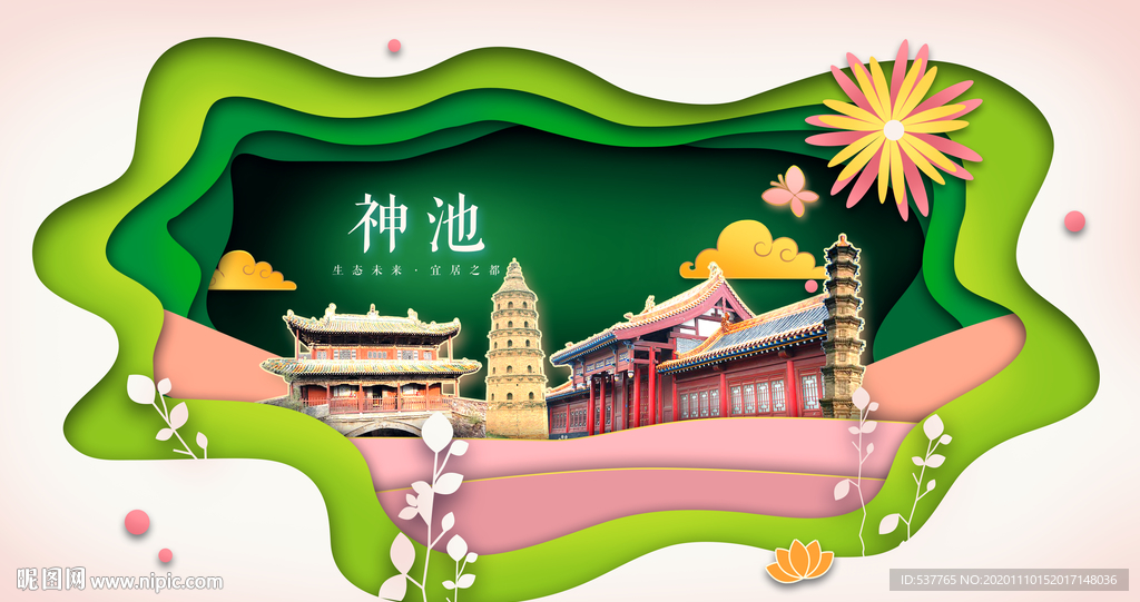 神池绿色生态宜居自然城市海报