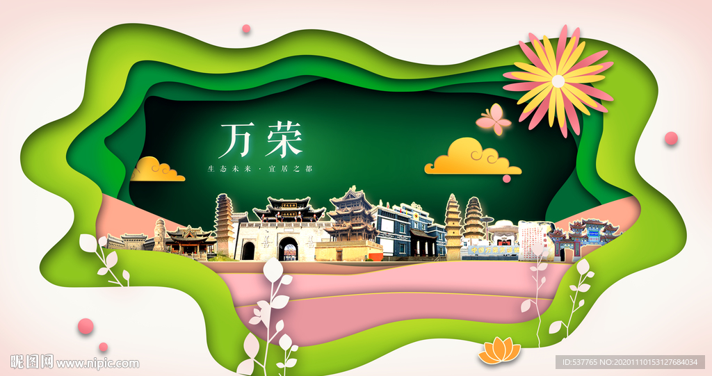 万荣绿色生态宜居自然城市海报