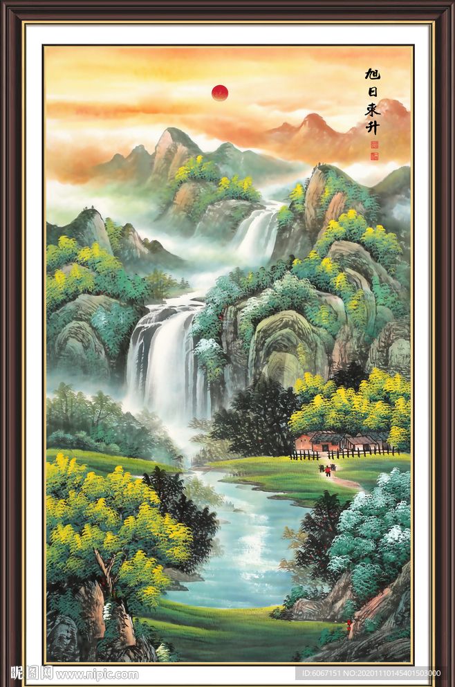 竖幅山水画