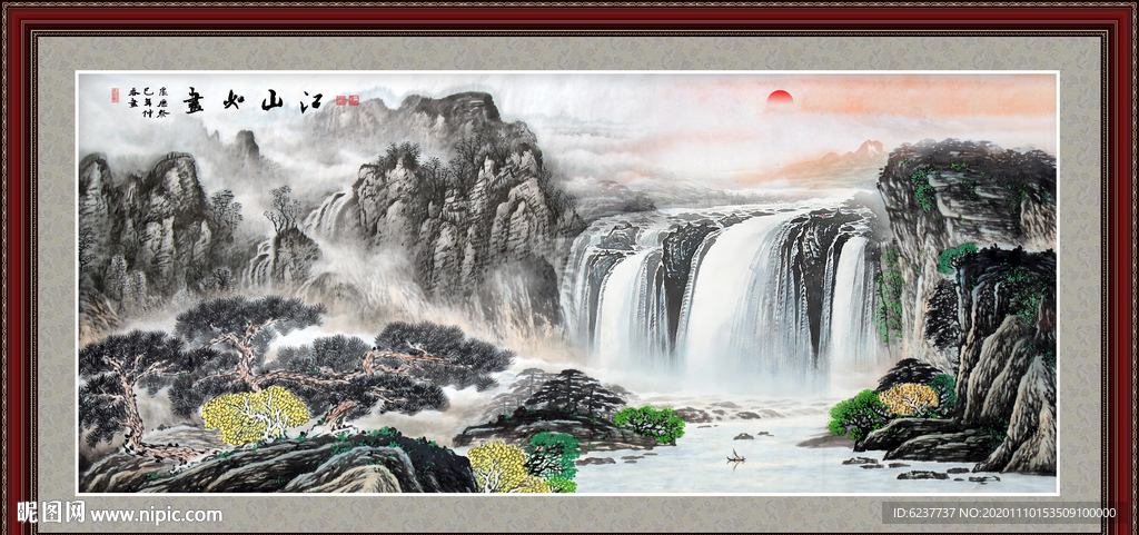 山水画水墨山水画意境山水画