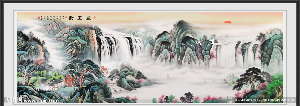 山水画水墨山水画 意境山水画