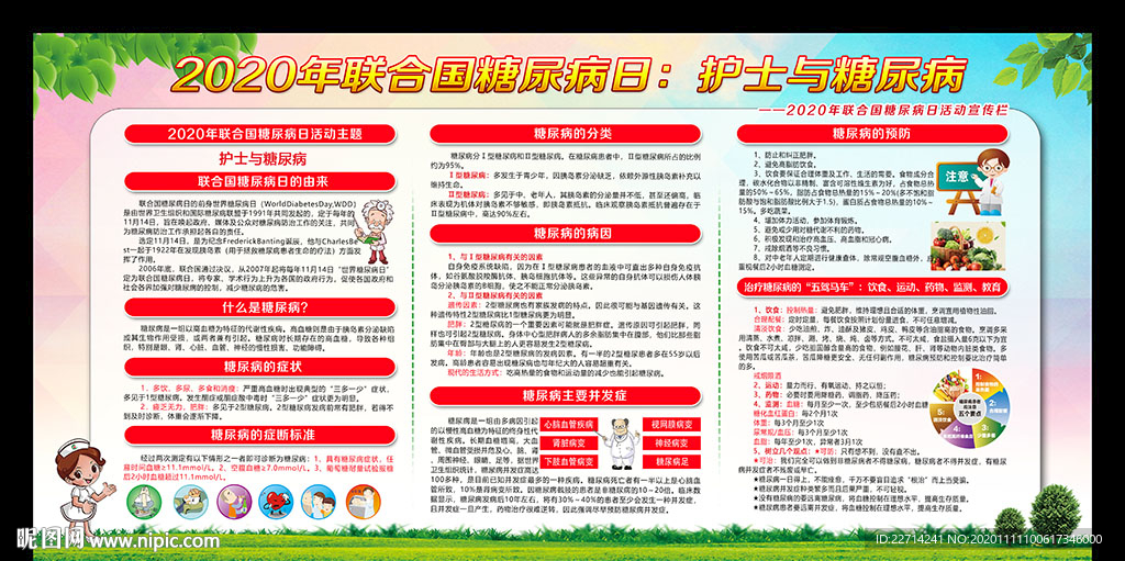 2020联合国糖尿病日展板
