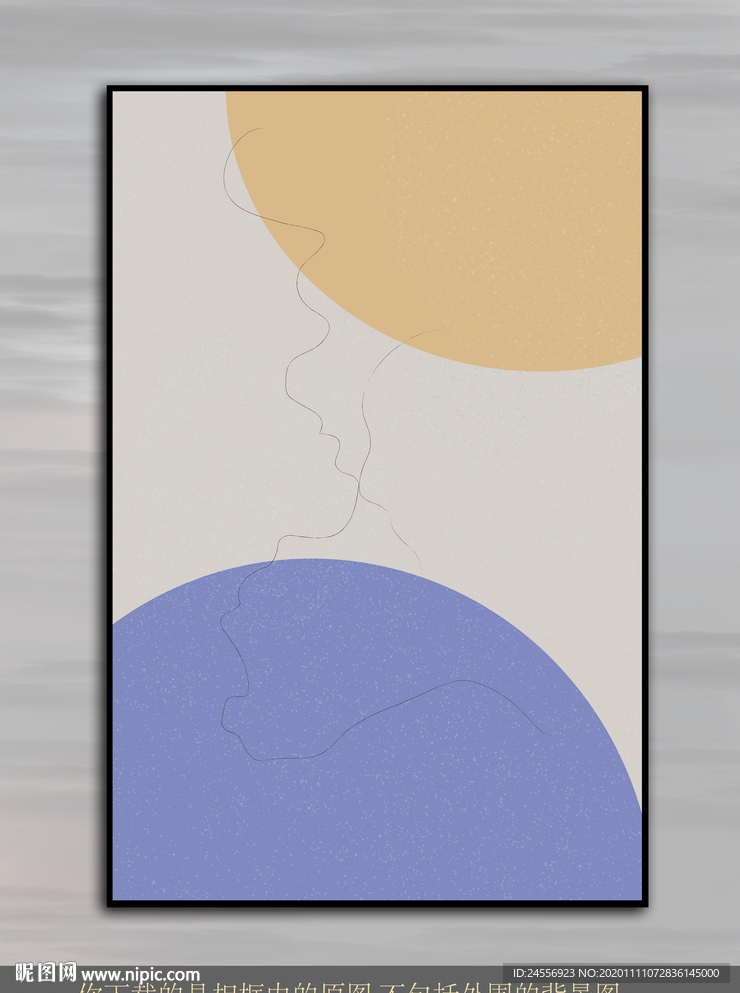 欧美色块抽象画