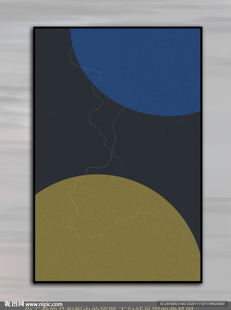 欧美色块抽象画