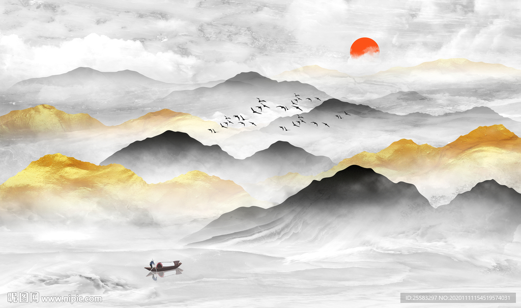 山水背景墙