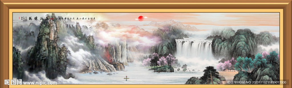 山水画水墨山水画意境山水画