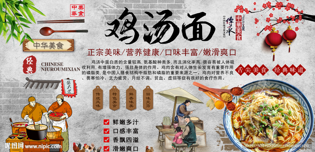 鸡汤面背景墙装饰画