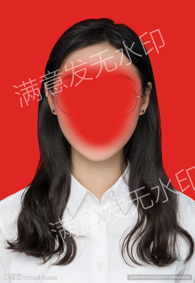 女生证件照衬衫