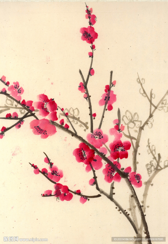 水墨桃花