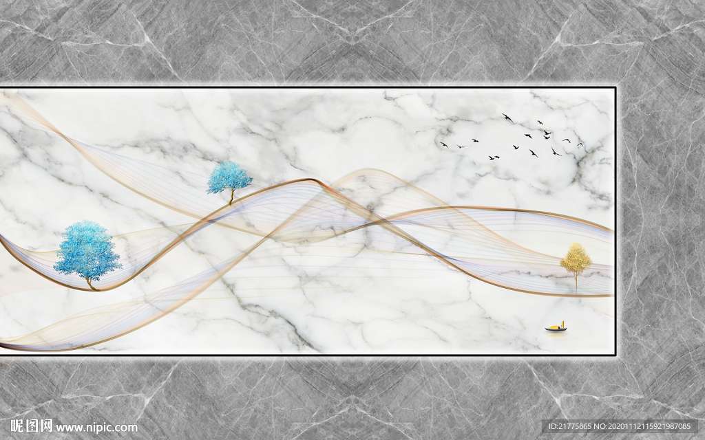 石纹 现代 简约 电视背景墙