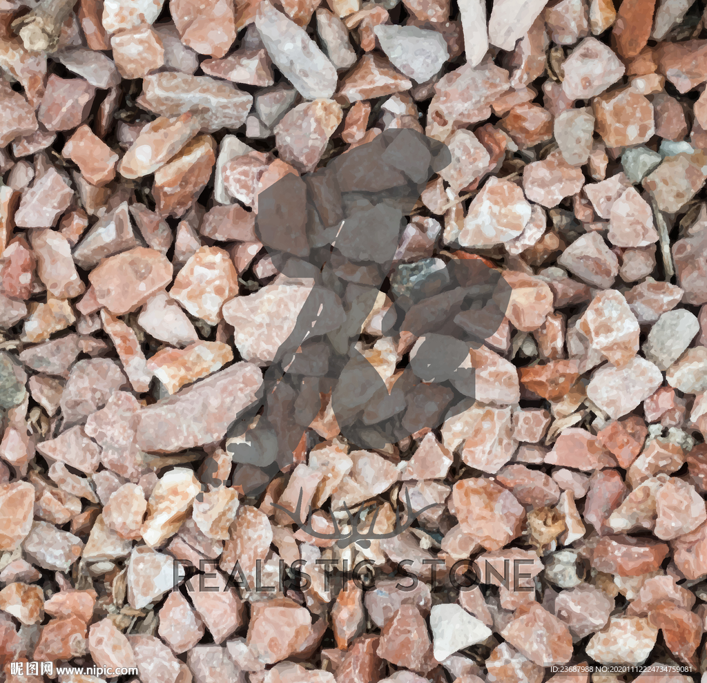 红色碎石块背景墙