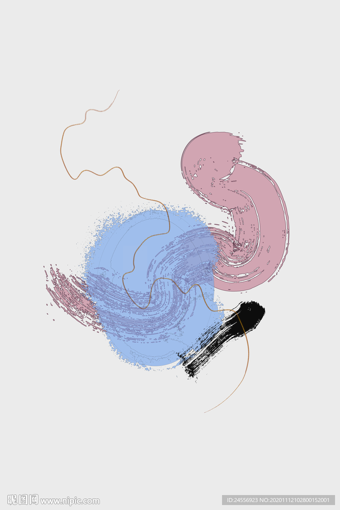 欧美色块抽象画