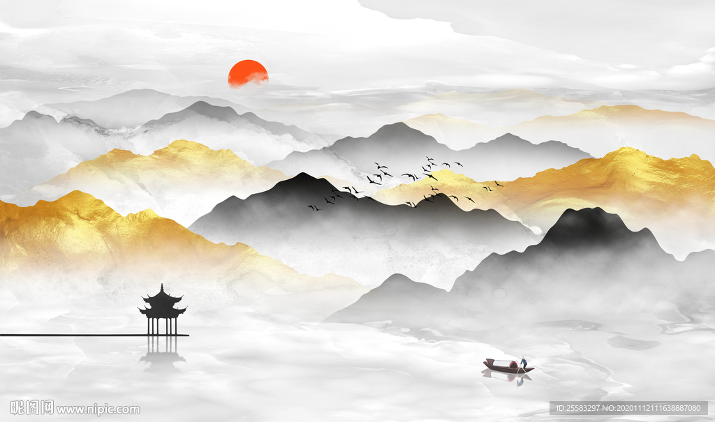 山水背景墙