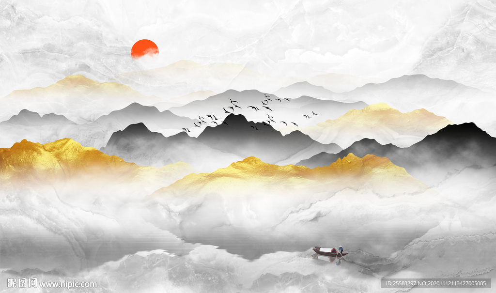 山水背景墙