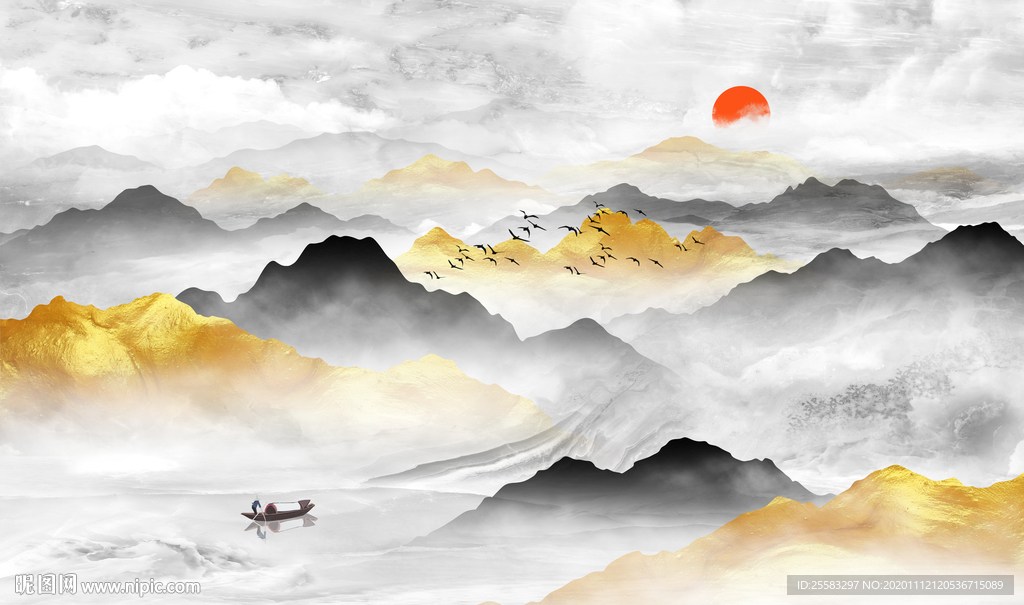 山水背景墙