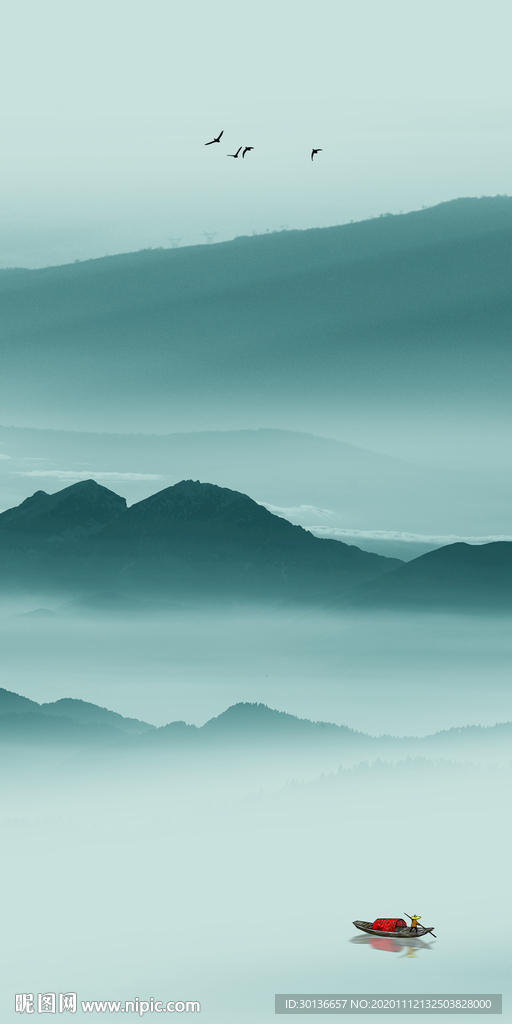 中国风新款玄关山水 TIF分层