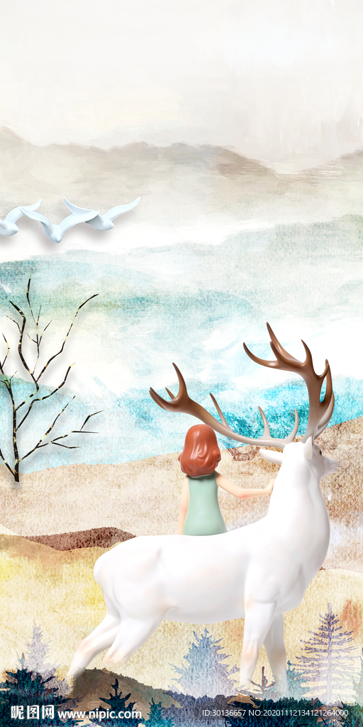 新上架欧式新玄关画 tif分层