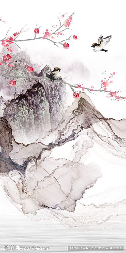 简约新款玄关山水 TIF分层