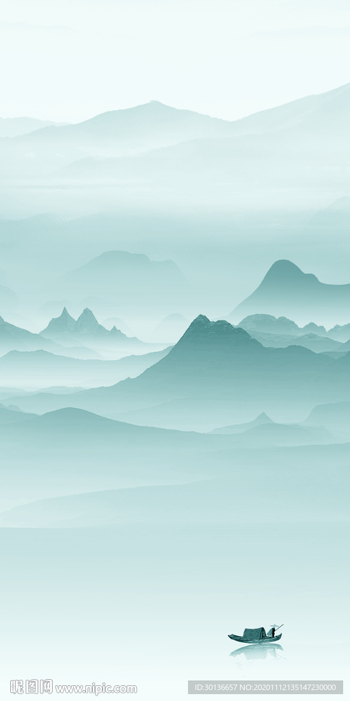 高端大气玄关山水 TIF分层