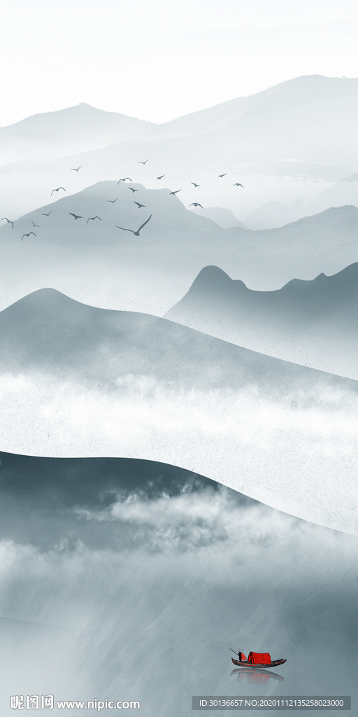 中式 新款玄关山水 TIF分层