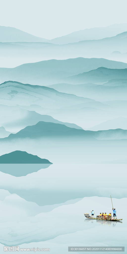 大气 新款玄关山水 TIF分层