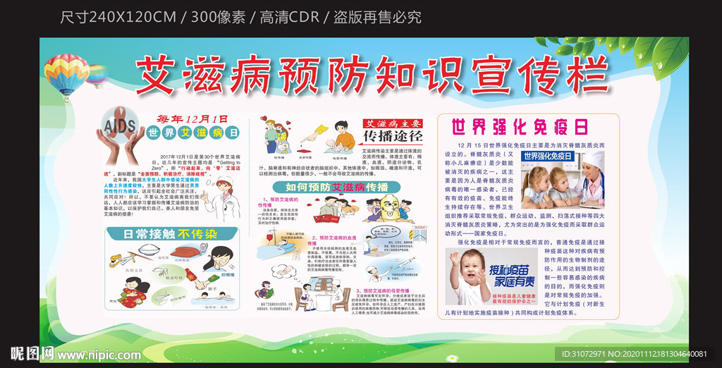 艾滋病预防知识宣传栏