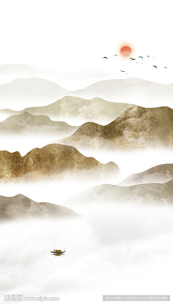 竖式山水画