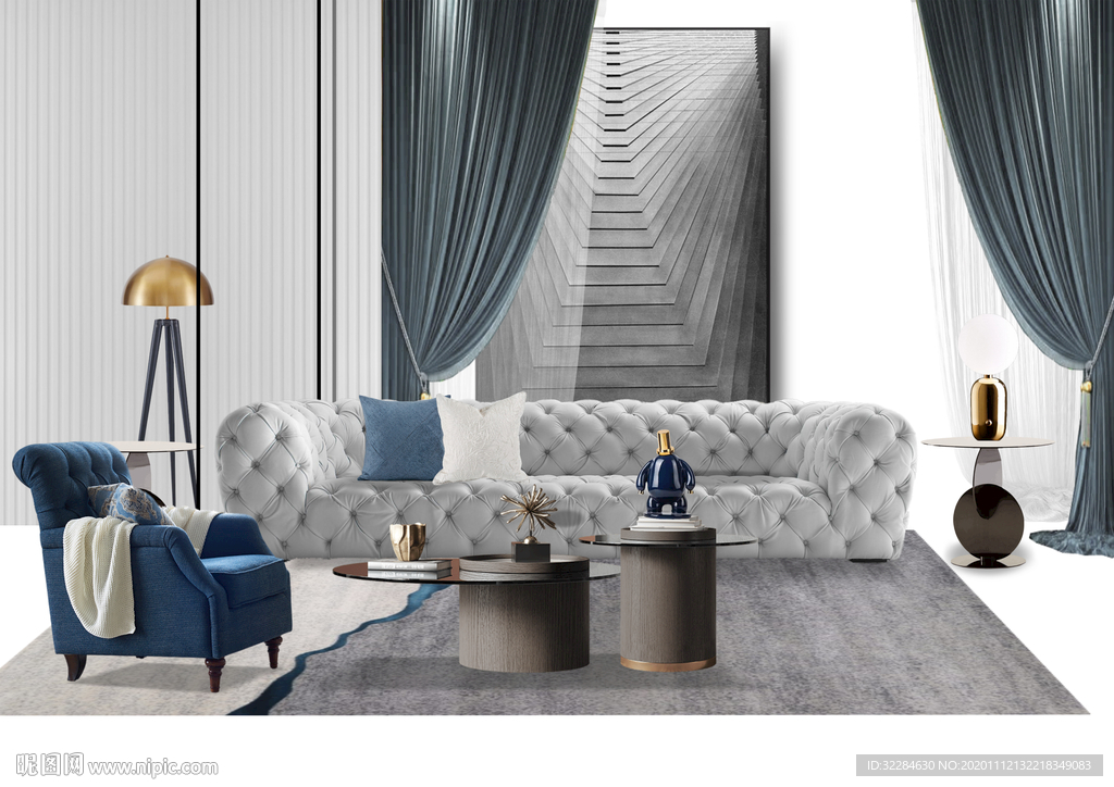 窗帘场景效果图