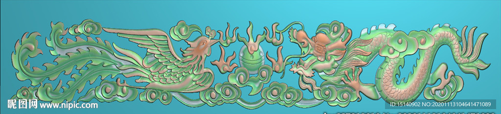 精雕图  龙凤板