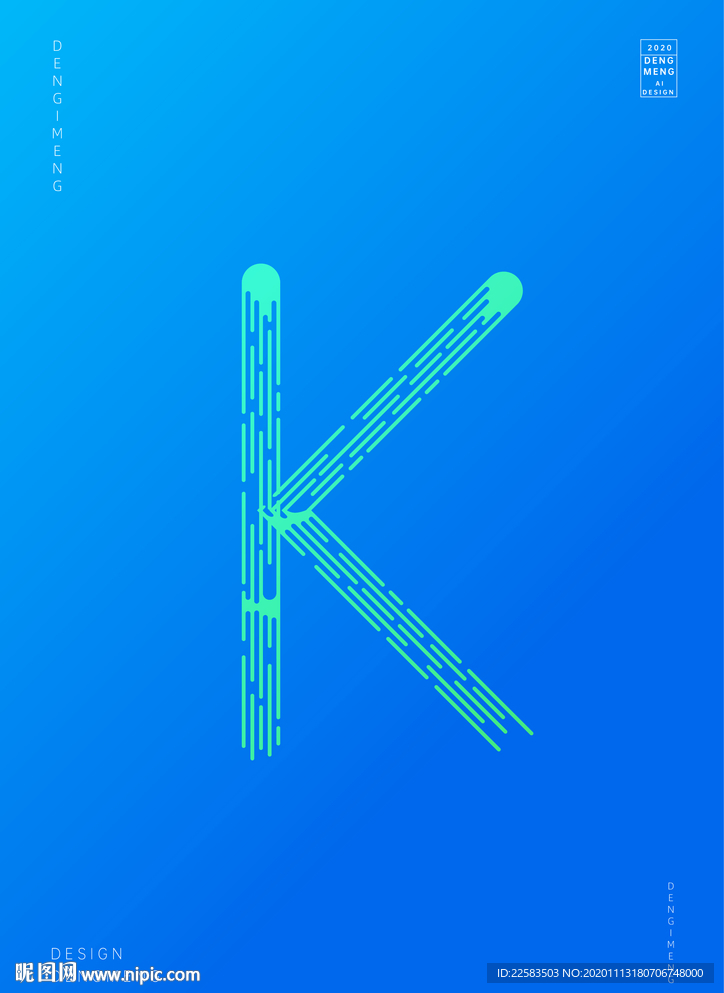 创意字母k渐变海报艺术
