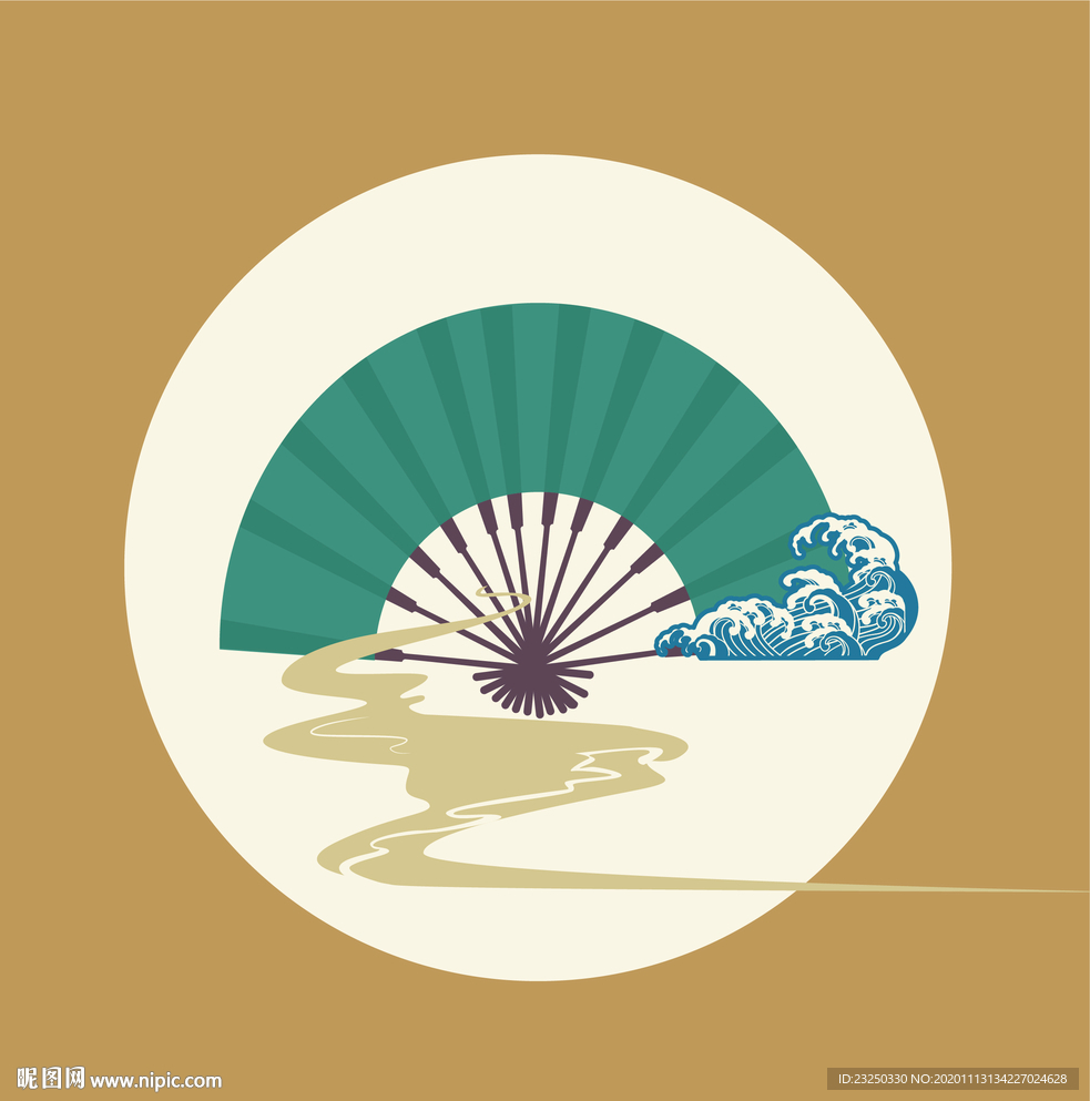古风扇面线稿
