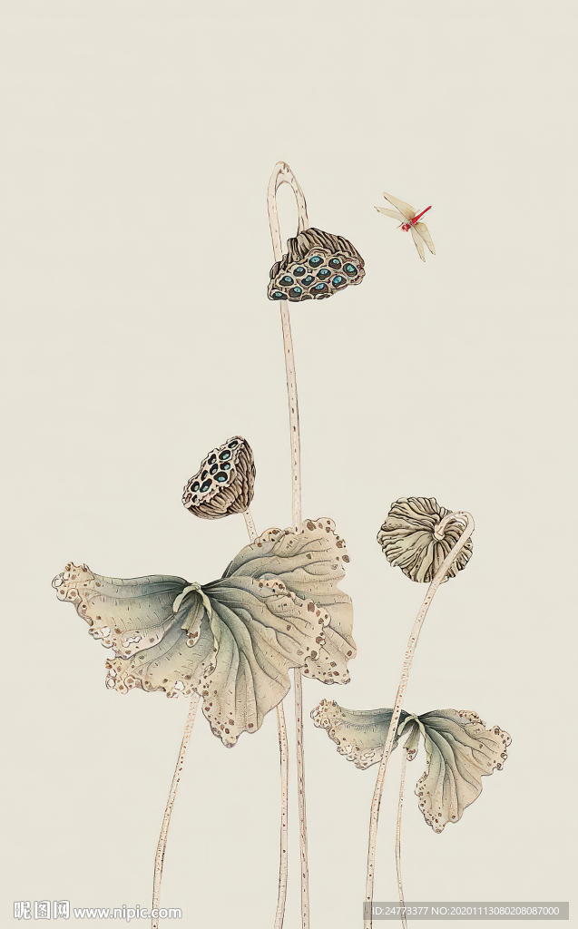 新中式荷花装饰画