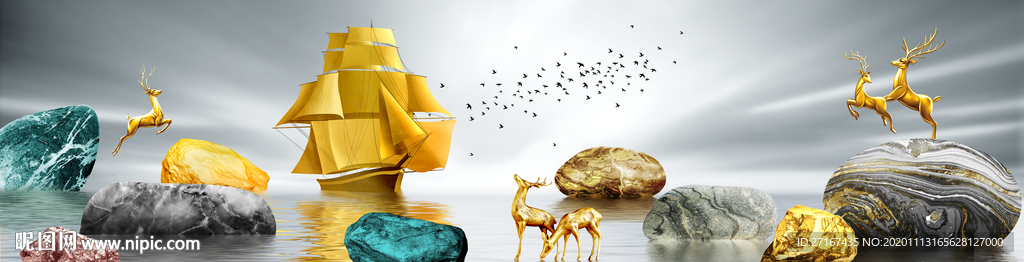 石来运转麋鹿背景