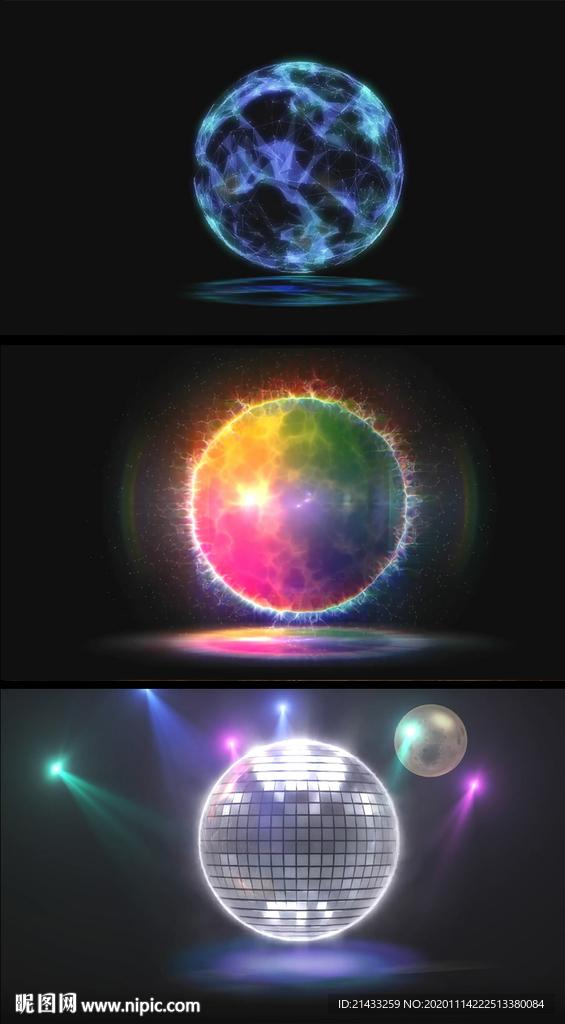 晶体光波质感特效球地视频素材