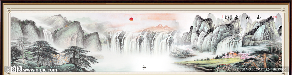 山水画水墨山水画意境山水画