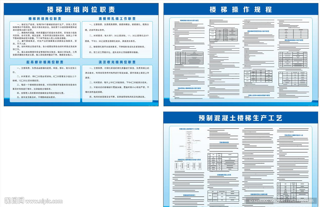 预制混凝土楼梯操作规程展板