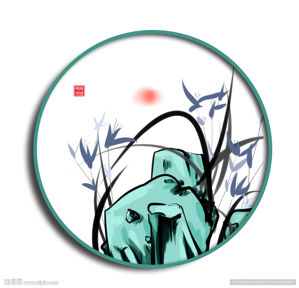 新中式兰花装装饰画