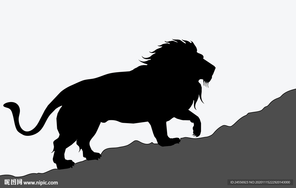 北欧抽象画雄狮