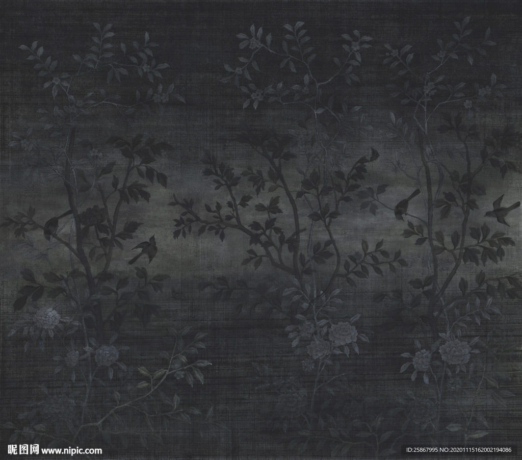 新中式手绘花鸟