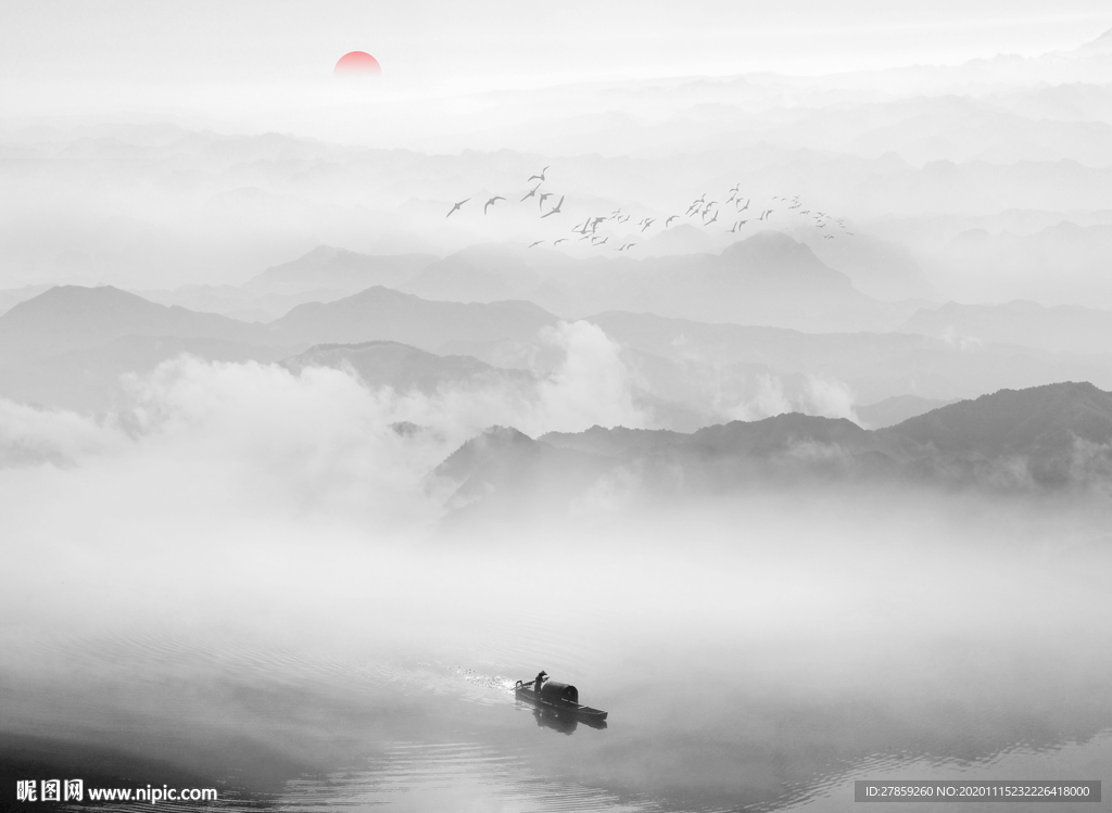 山水画水墨山水画意境山水画