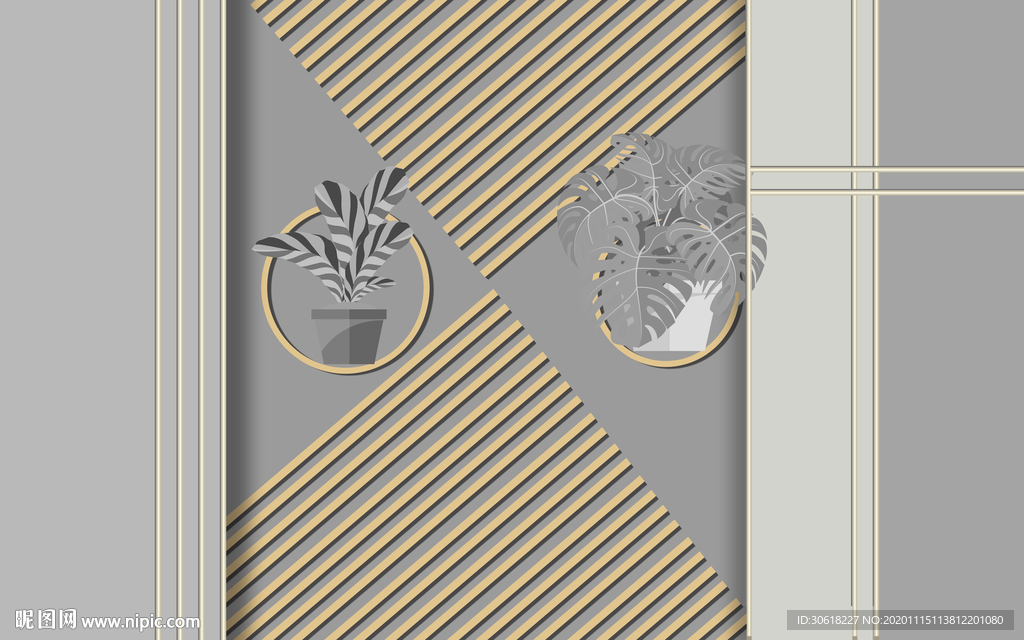 轻奢软装硬装组合背景墙