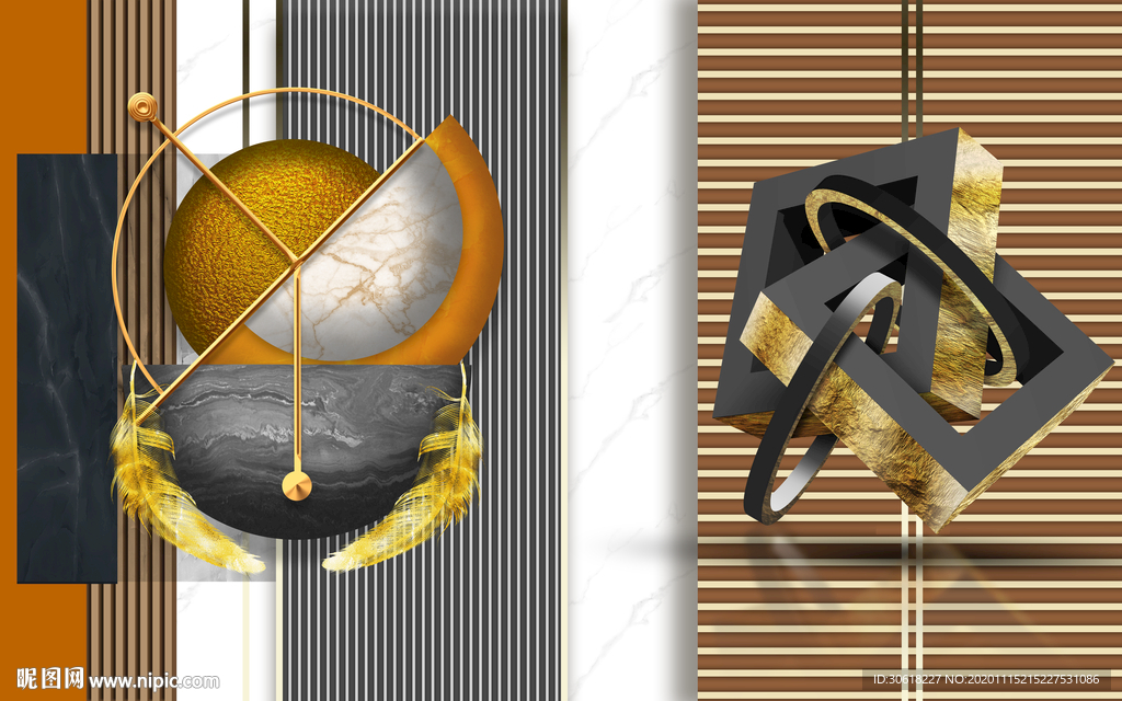 轻奢软装硬装组合背景墙